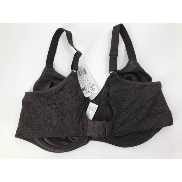 Goddess Yvette Moulded Underwire Satin Lace Bra Brown 38DDD NEW - Picture 6 of 7